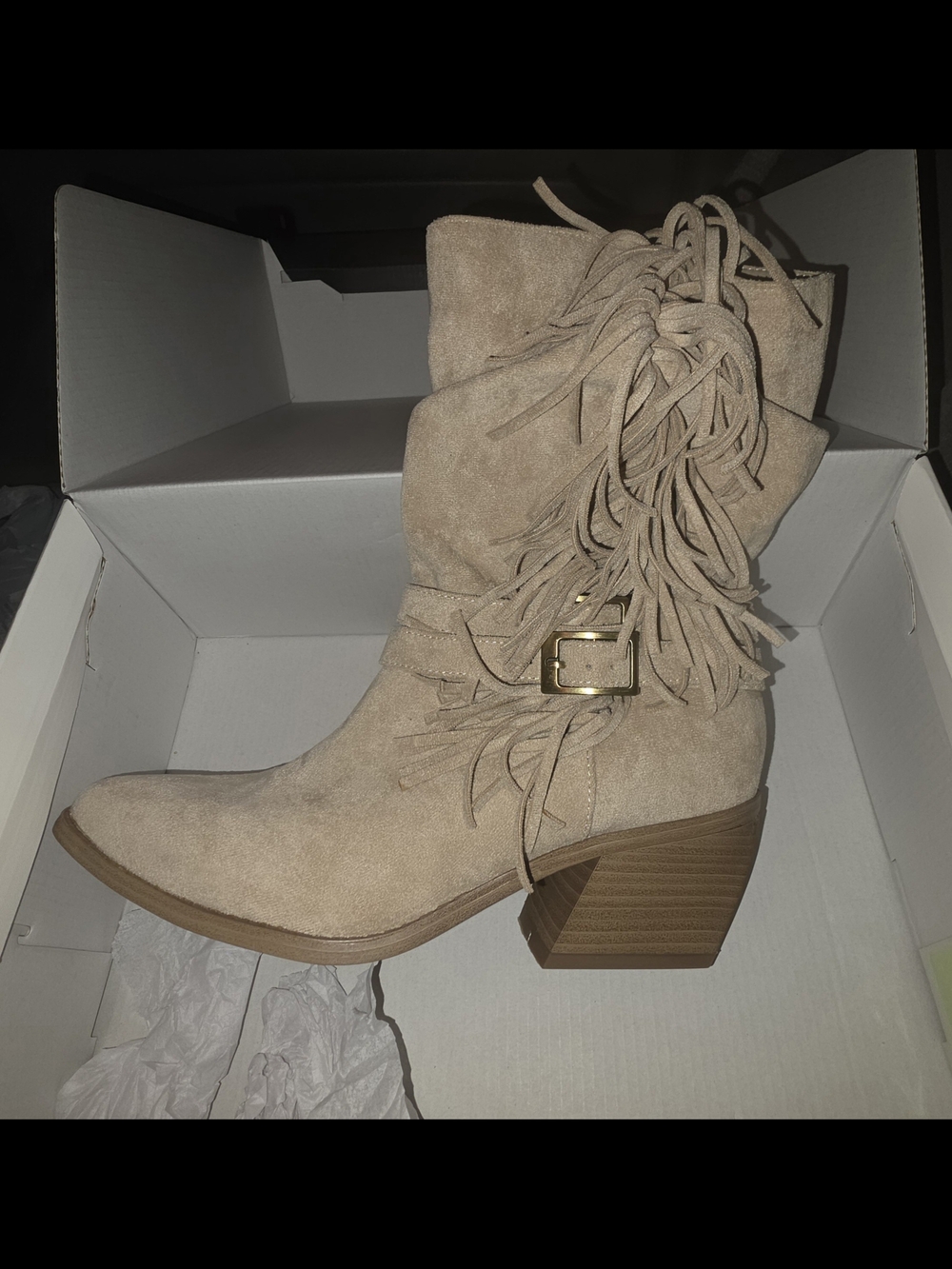 Madden NYC Women's Faux Suede Fringe Boots Size 8 BNIB - Picture 7 of 10